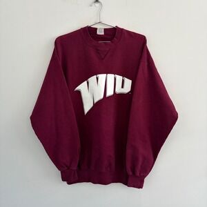 Vintage Gribble WIU Western Illinois University Sweatshirt Maroon Mens Large